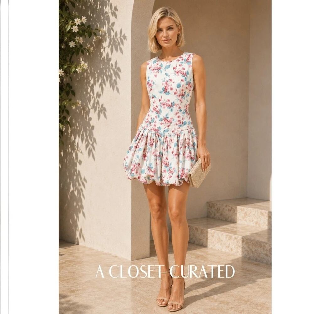 Shoshanna Midnight Raffaella Mini Dress 4 White Pink NWT
